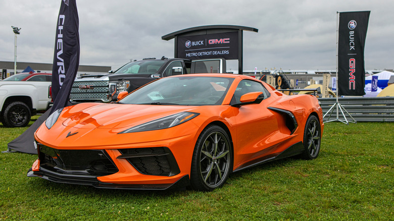 An orange 2022 Chevrolet Corvette