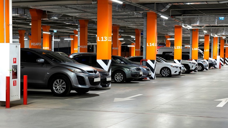 Cars in a parking garage