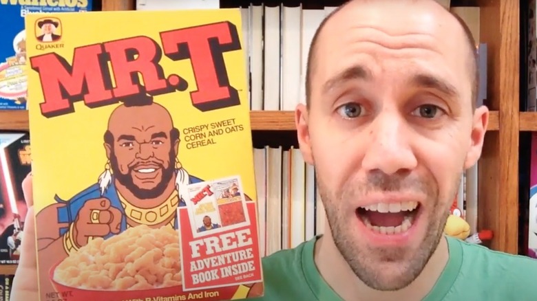 Mr. T cereal box with man