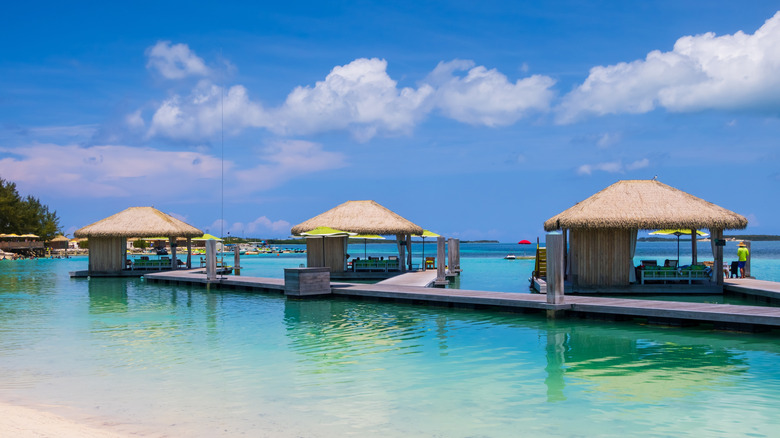 Cabanas in the Caribbean.