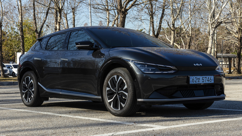 Black Kia EV6 parked outdoors