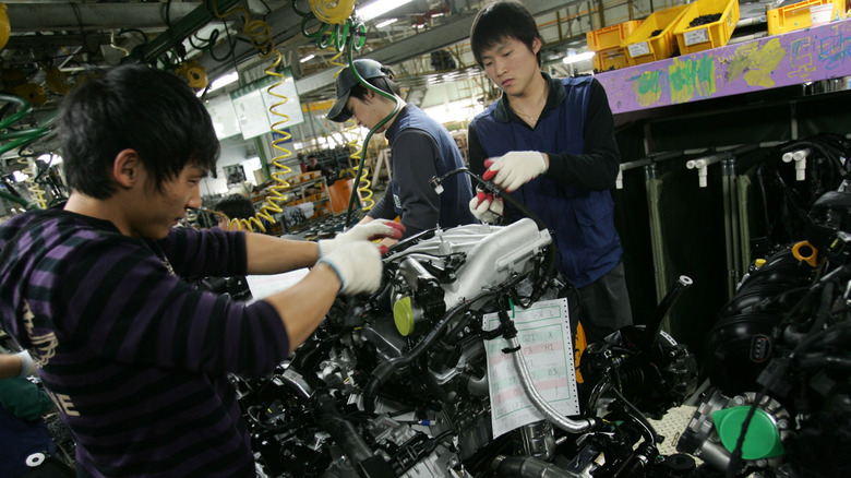 A Hyundai assembly line in Asan, South Korea in November 2006.