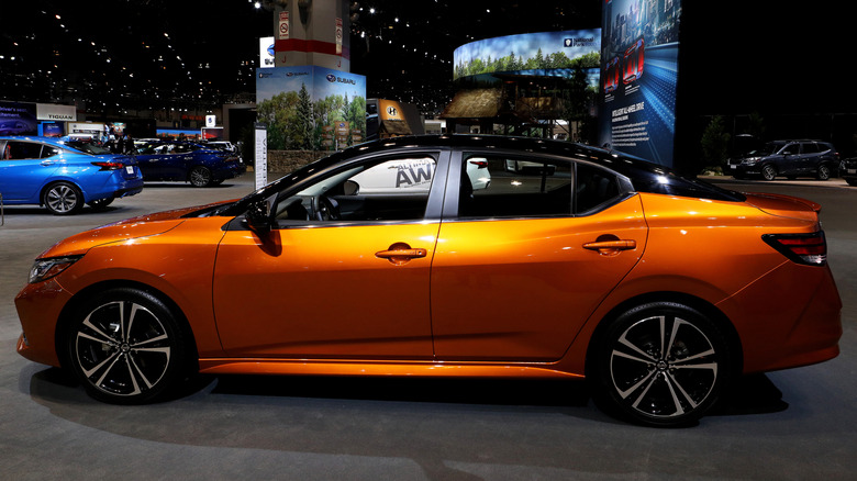 A 2020 Nissan Sentry at the 112th Chicago Auto Show.
