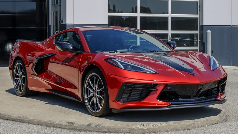 A red Chevrolet Corvette