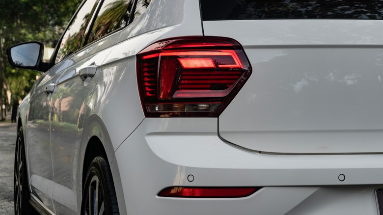 rear view of a SUV with no badges visible