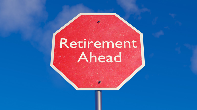 Stop sign reading 'retirement ahead'