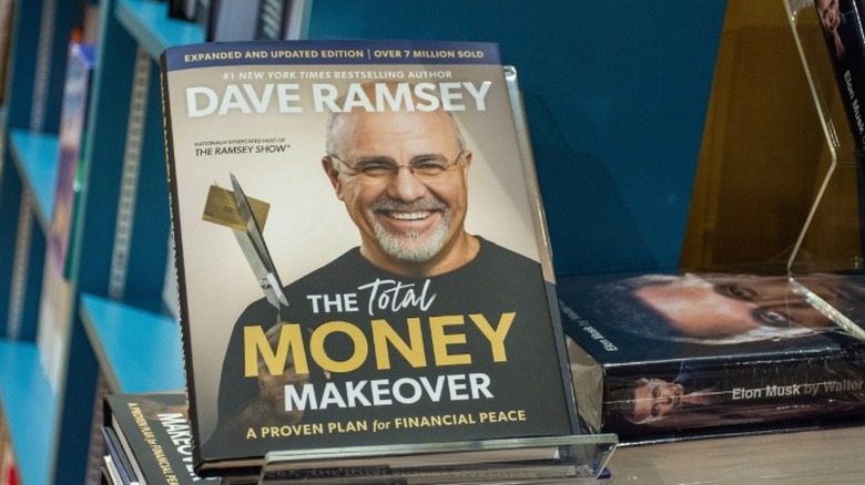 Finance guru Dave Ramsey's book on display at a bookstore.