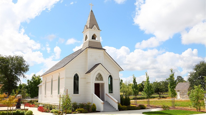 Small church on clear day