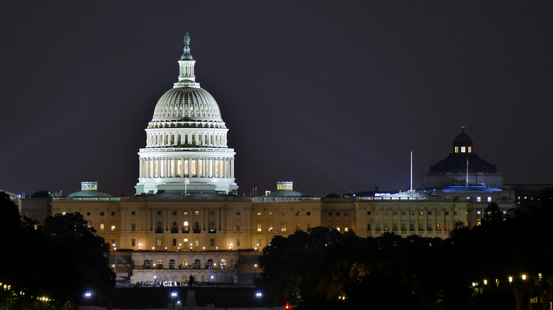 the Capitol Building at night