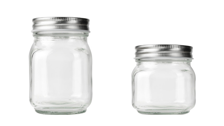 Two glass jars with metal lids