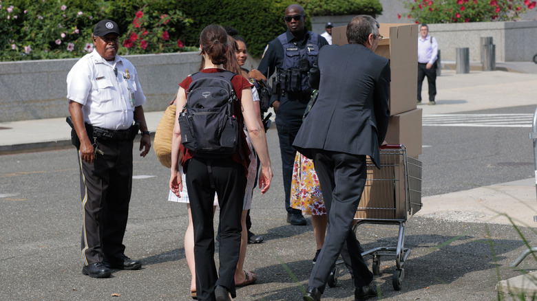 Federal employees head into early retirement in Washington, D.C. in July 2025.