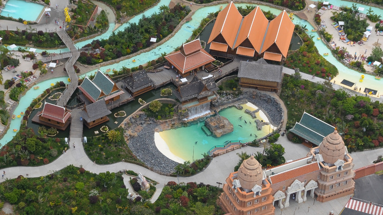 An aerial view of Siam Park in Tenerife, Spain