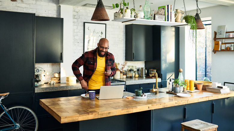 man in a custom kitchen