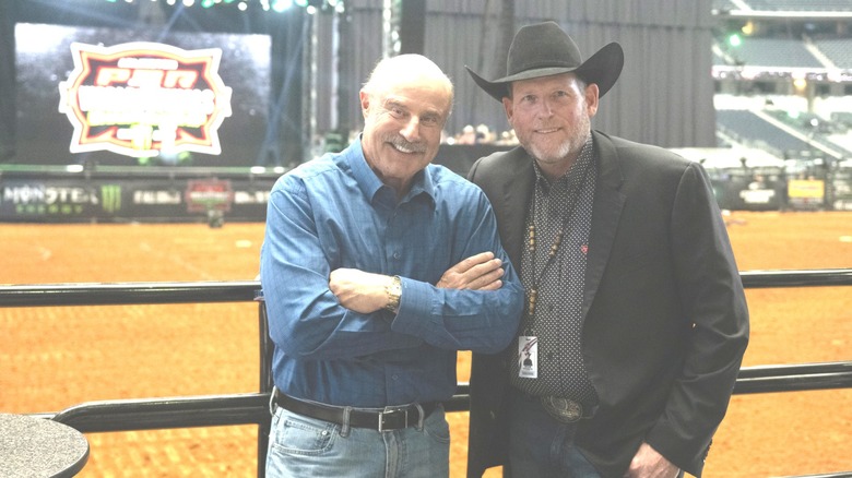 Phil McGraw with Professional Bull Riders CEO Sean Gleason. The PBR  later joined TBN in its countersuit against McGraw and his production company.