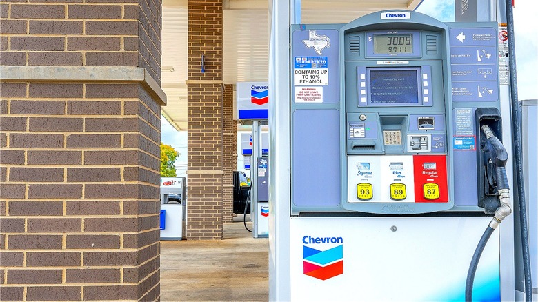 Chevron gas station pump