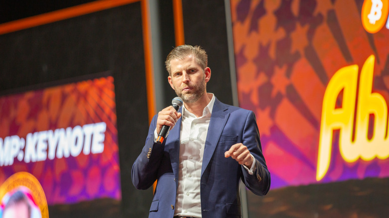 Eric Trump speaks at a Bitcoin conference