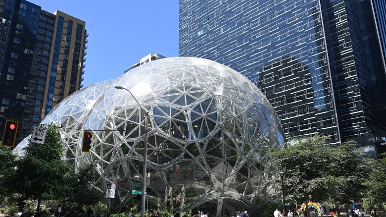 The Amazon Spheres at the center of its main campus in Seattle, where the company is headquartered.