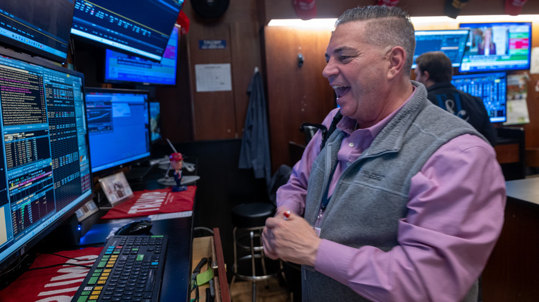 A stock trader on the floor of the New York Stock Exchange