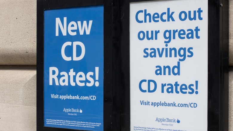 Advertisements from Apple Bank for CD accounts back in 2022