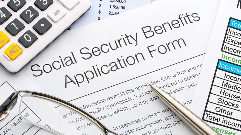 Social Security benefits application form