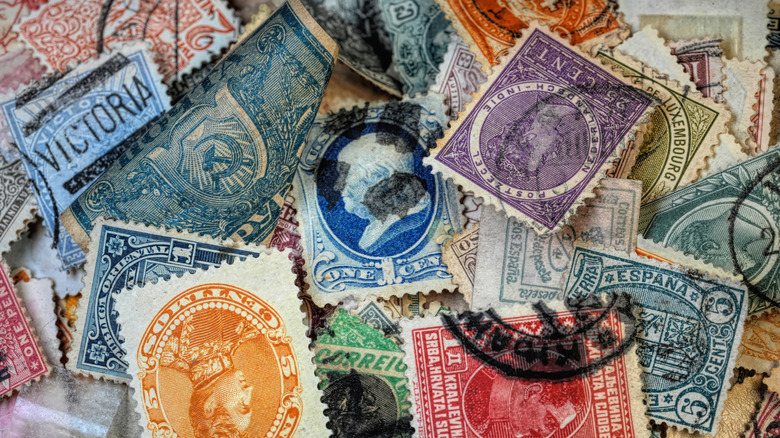Valuable, vintage postage stamps
