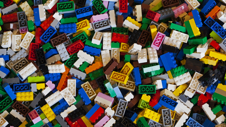A colorful mix of Lego bricks