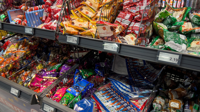 Racks of Christmas sweet treats at Aldi