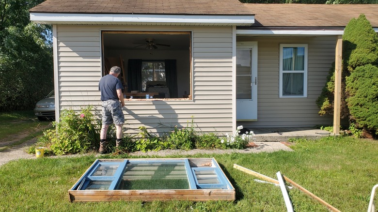replacing a window on a house