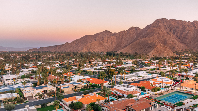 Elevated view of homes in California
