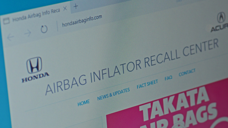 website for Honda/Takata airbag recall