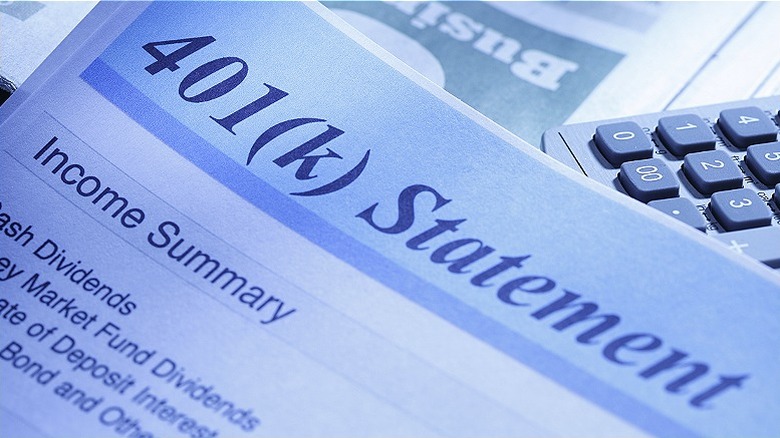 Printed 401(k) statement