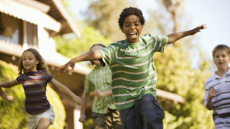 children playing outside