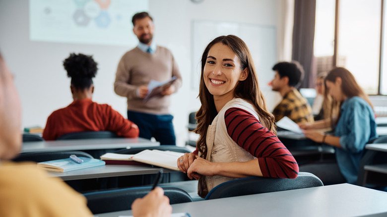 college student in class