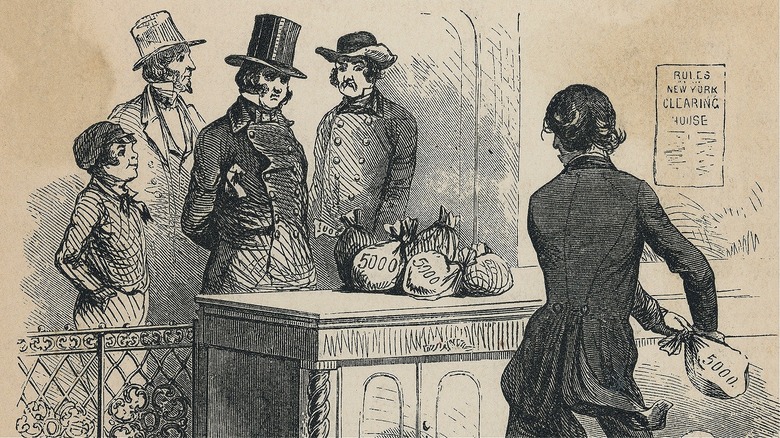 1800s person making large withdrawal
