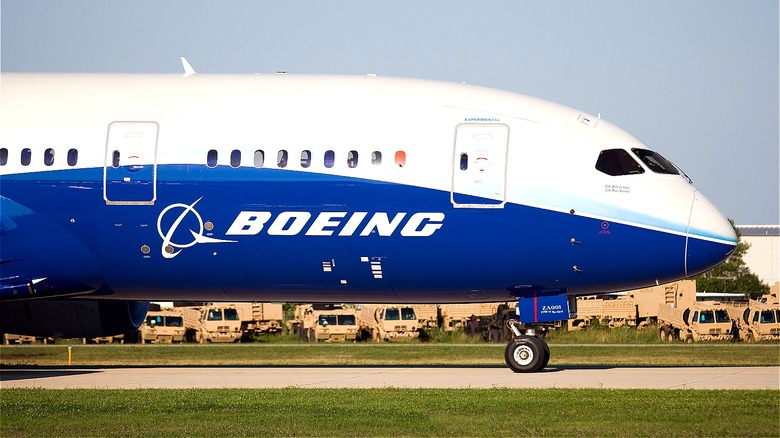 A Boeing plane on runway