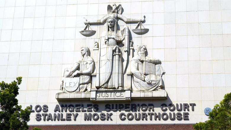 Outside Stanley Mosk Courthouse, LA