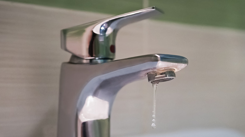 Standard faucet dripping inside a home