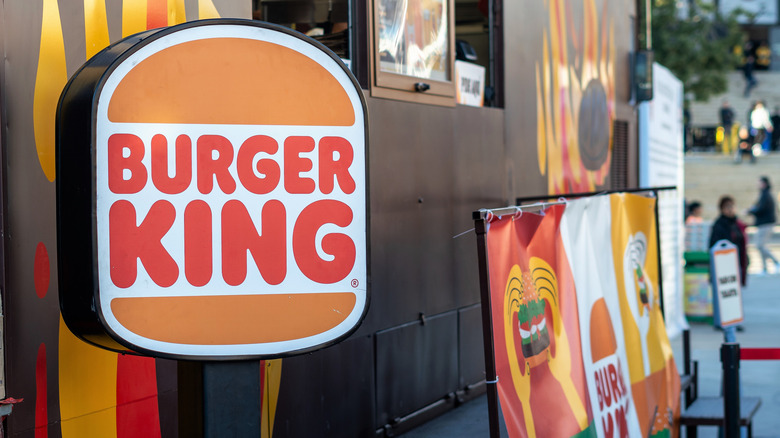 Logo of Burger King in Barcelona, Spain