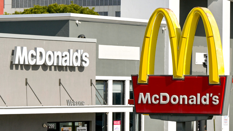 Signs outside a branch of McDonald's in the Little Cuba area of Miami.