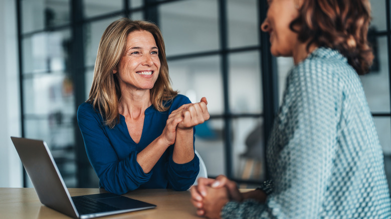 Women meeting with financial planner.