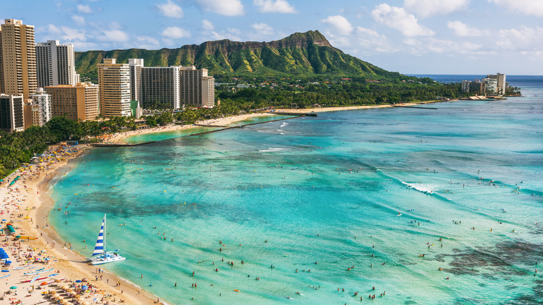 Waikiki beach in Honolulu.