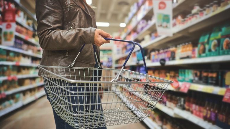 person shopping in grocery store