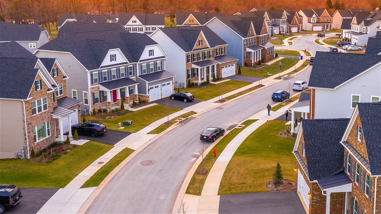 Aerial view of neighborhood