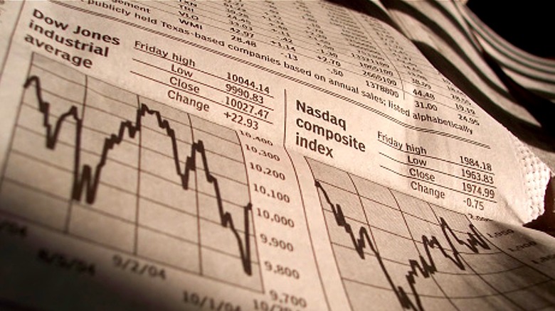 Paper with stock market indexes