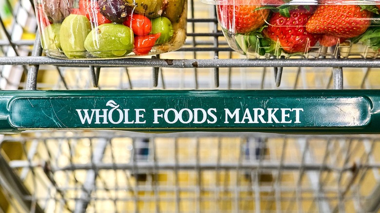 Whole Foods logo on a shopping wagon
