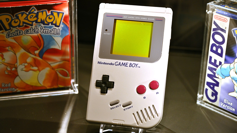A Nintendo Game Boy console with games