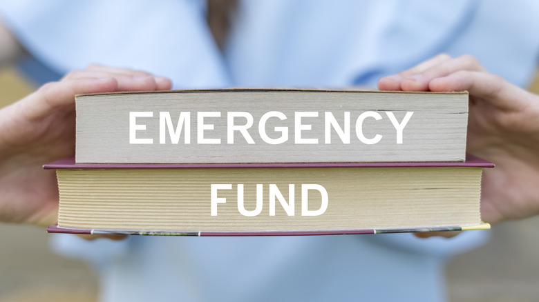 emergency fund written on two books