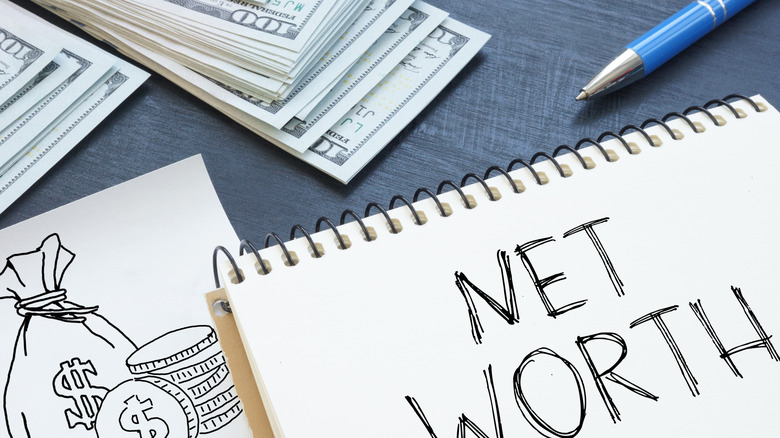 net worth written on notepad