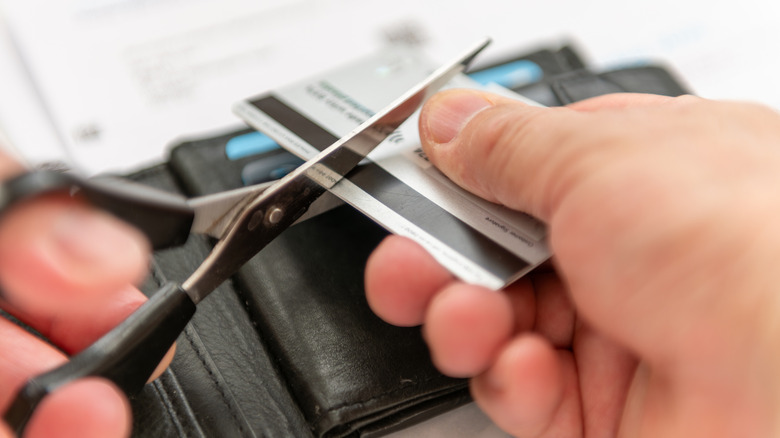 cutting up a credit card
