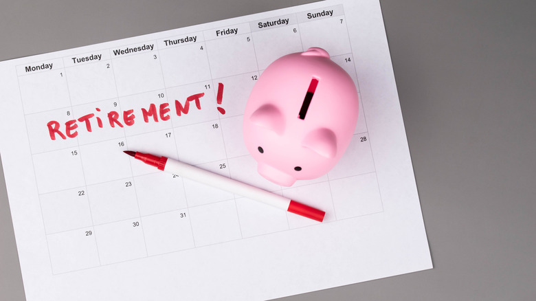 retirement marked on a calendar